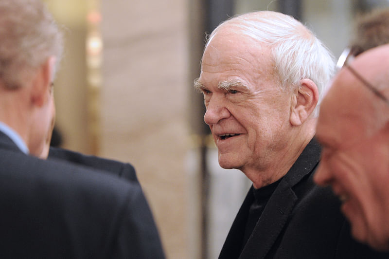 Milan Kundera attends the 20th anniversary party of the French philosopher Bernard-Henri Levy's review "La regle du jeu" (The rules of the game) in Paris on 30 November, 2010.