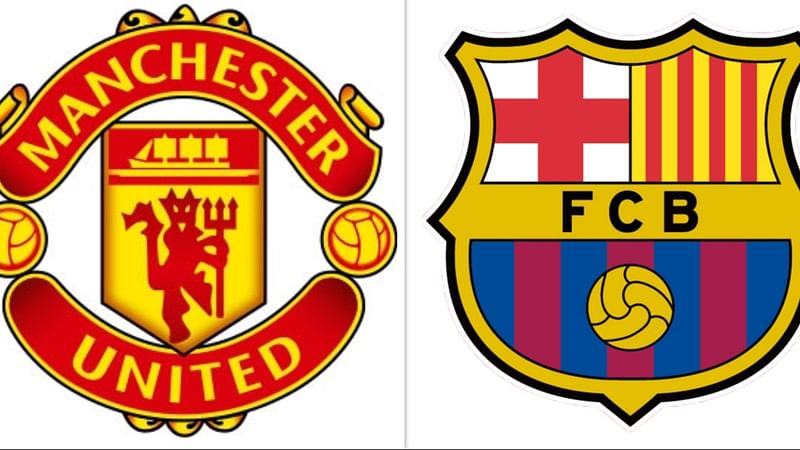 Manchester United and Barcelona logos