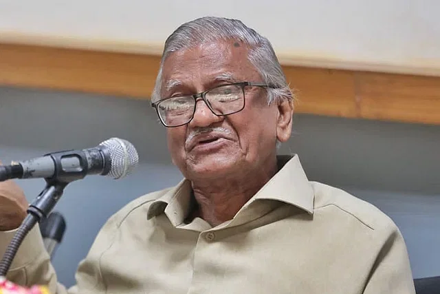 Abul Kashem Fazlul Haq speaks at a memorial meeting to mark the 3rd death anniversary of Emajuddin Ahmad at the National Press Club on 22 July.