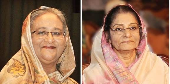 Prime Minister Sheikh Hasina and the leader of the opposition in parliament Raushan Ershad