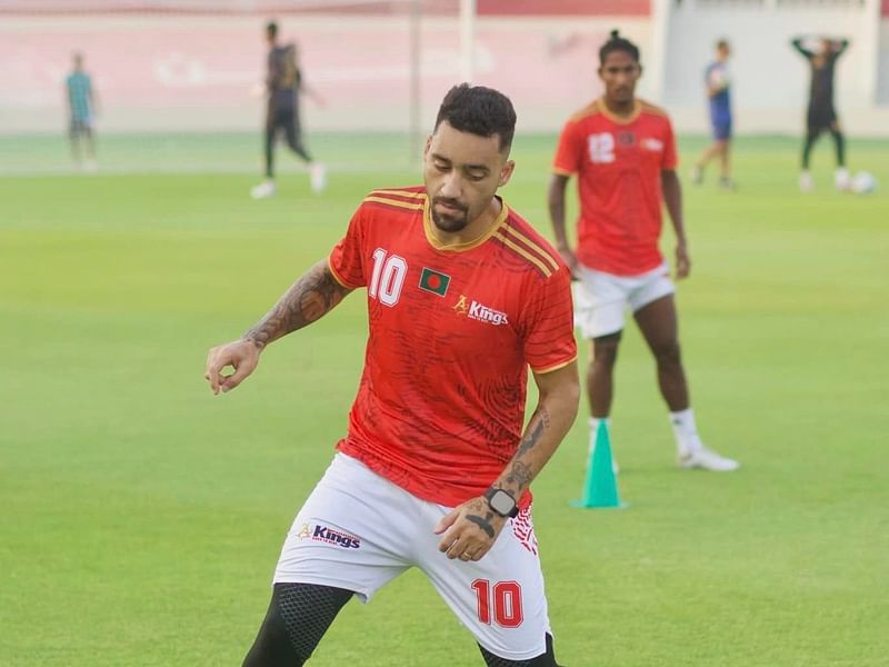 Bashundhara Kings forward Robson trains during a team training session in Sharjah, UAE on 15  August 2023