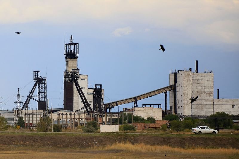 A view of the Kazakhstan mine of ArcelorMittal, a Western steel giant which entered the Kazakh market after the Soviet collapse, in the industrial town of Shakhtinsk on 8 September, 2023