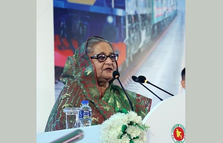 PM Sheikh Hasina inaugurated the Padma Bridge Rail Link Project's Dhaka-Bhanga section as chief guest on Tuesday