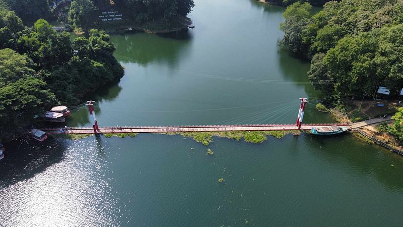 Kaptai Lake hanging bridge in Rangamati