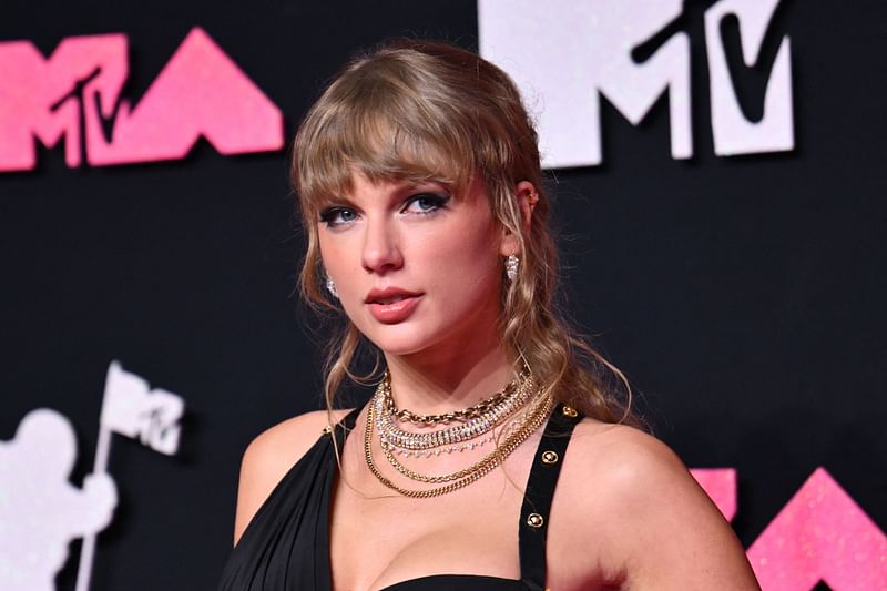 US singer Taylor Swift arrives for the MTV Video Music Awards at the Prudential Center in Newark, New Jersey, on 12 September, 2023.