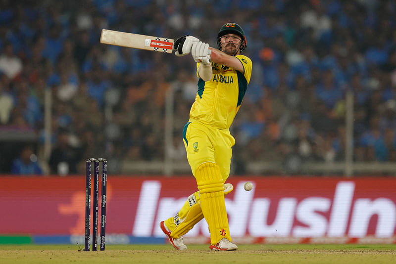 Australia's Travis Head in action against India