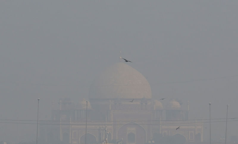 A view of Humayun's Tomb amidst the morning smog as air pollution levels declined in New Delhi, India, November 6, 2023