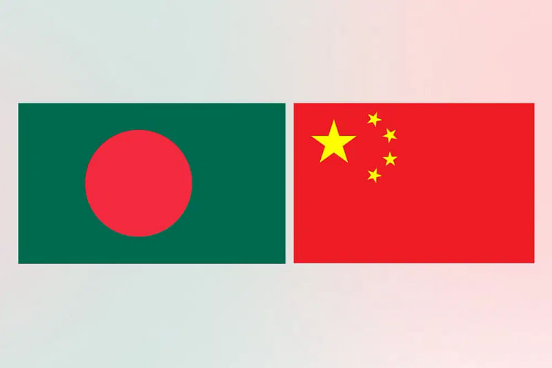 Flags of Bangladesh and China