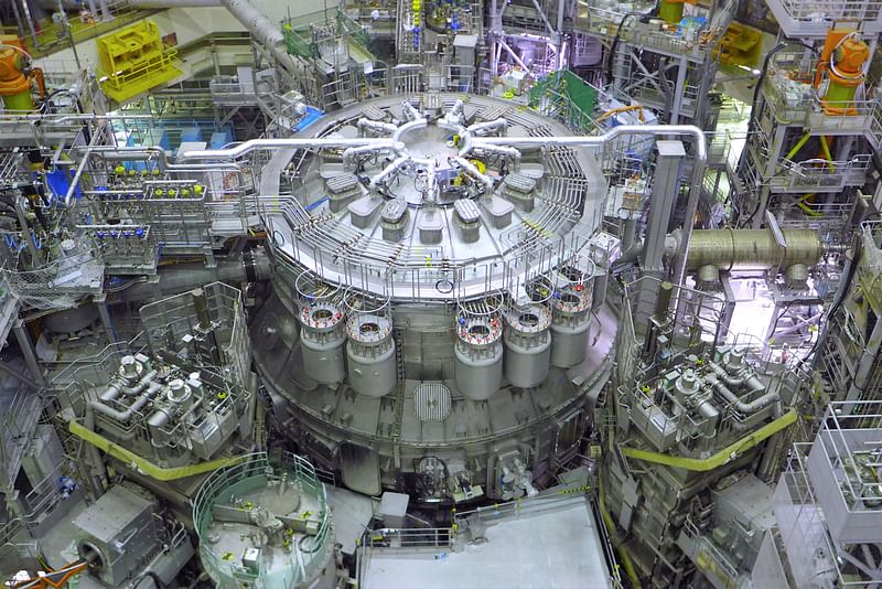 This undated handout image taken and received by the National Institutes for Quantum Science and Technology (QST) on 1 December, 2023 shows the JT-60SA, the world's biggest nuclear fusion reactor constructed to date