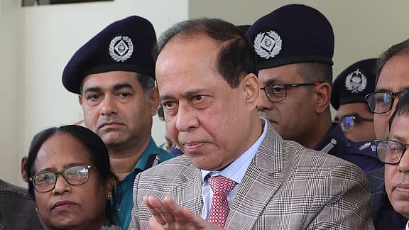 CEC Kazi Habibul Awal speaks to the media at Rajshahi on 20 December, 2023.