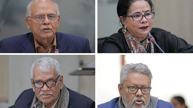 Top: (L to R) Manzoor Ahmed and Rasheda K Choudhury; Bottom: (L to R) Quazi Faruque Ahmed and Binayak Sen