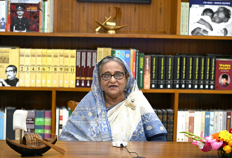 Prime Minister Sheikh Hasina speaks at a video message broadcast at a roundtable titled ‘Biobanking with Bangladesh: A joint approach to disease management and prevention’ held at Brussels, Belgium