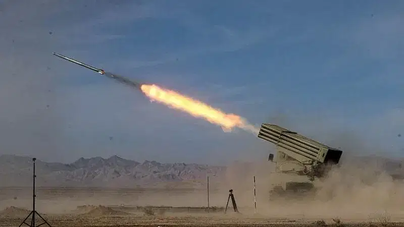 Iran army launches a missile during a drill