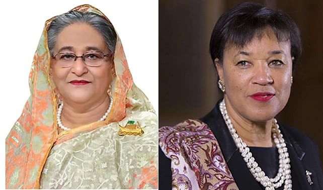 Prime Minister Sheikh Hasina and Commonwealth Secretary General Patricia Scotland