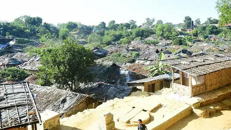 A section of the Rohingya camp in Kutupalong in Ukhia upazila of Cox’s Bazar