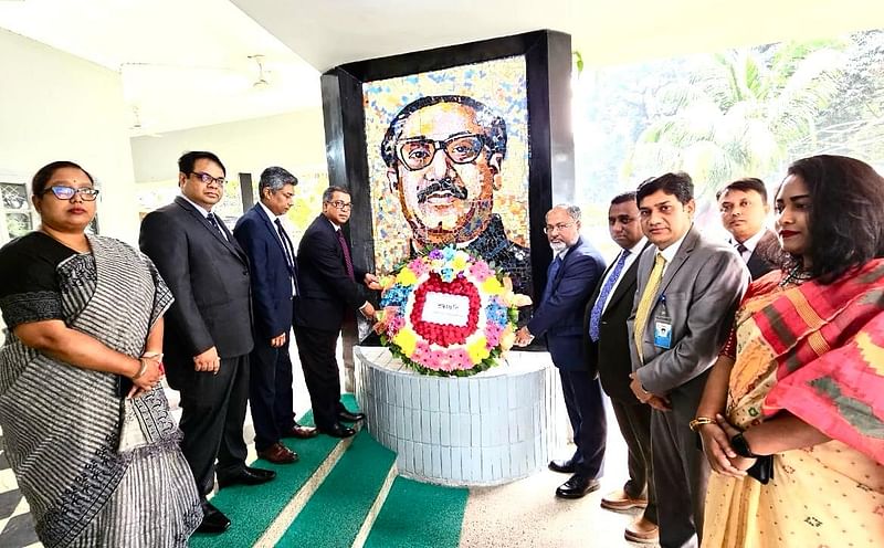 The new executive committee paid tributes to Father of the Nation Bangabandhu Sheikh Mujibur Rahman by placing wreaths at the portrait of the great leader in front of Bangabandhu Memorial Museum in Dhanmondi in the capital.