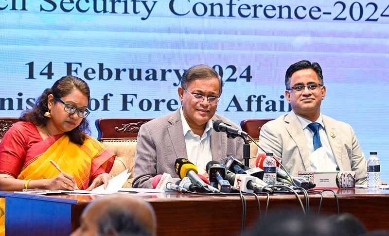 Foreign Minister Hasan Mahmud on 14 February addresses a press conference to brief the media about Prime Minister Sheikh Hasina’s visit to Germany to join the Munich Security Conference