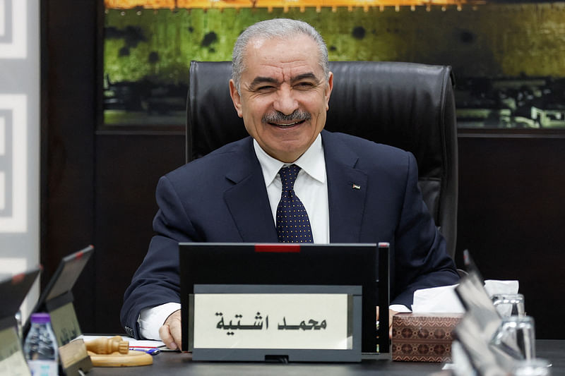 Palestinian Prime Minister Mohammad Shtayyeh convenes a cabinet meeting, amid reports about Prime Minister Shtayyeh announcing his resignation, in Ramallah in the Israeli-occupied West Bank, on 26 February, 2024