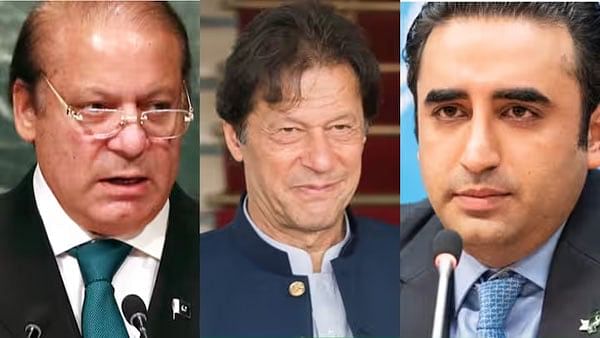 Nawaz Sharif, Imran Khan and Bilawal Bhutto Zardari