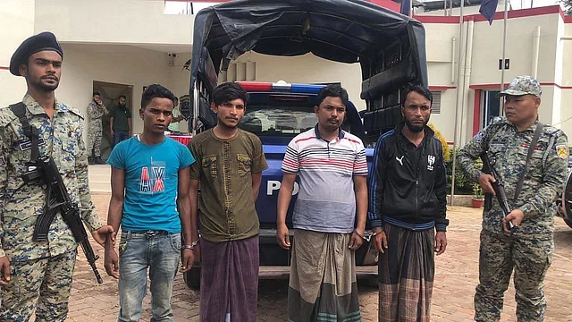 Four ARSA members detained from a Rohingya camp in Ukhia, Cox's Bazar on 23 February, 2024.