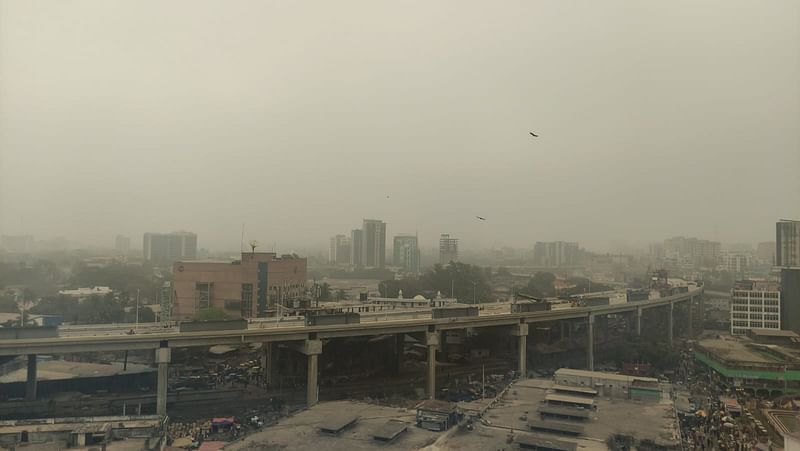 The sky remains cloudy in Dhaka on Tuesday morning