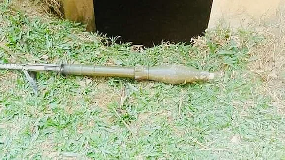 This mortar shell was found at the Nayapara Bil of Ghumdhum along the border with Myanmar. It is likely to be unexploded. Thursday afternoon