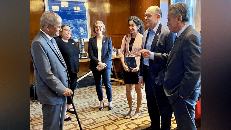 US deputy assistant secretary Afreen AKhter meets BNP leaders at a hotel in Dhaka on 24 February 2024.