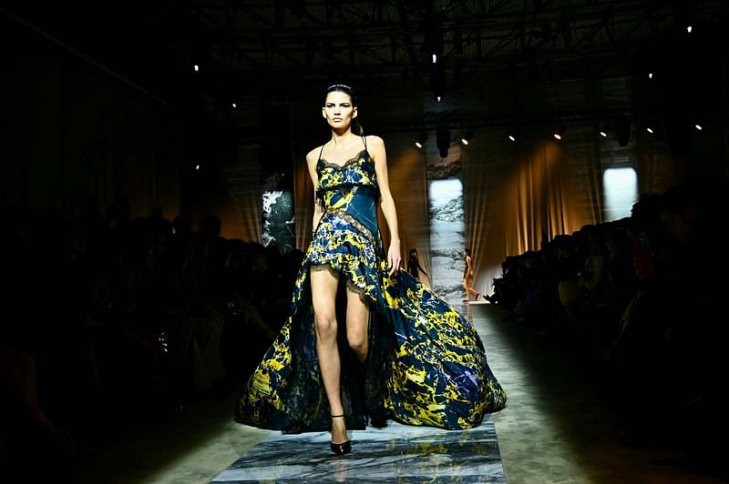 A model walks the runway during the Roberto Cavalli collection show at the Milan Fashion Week Womenswear Autumn/Winter 2024-2025 on 21 February, 2024 in Milan.