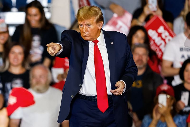 Former US President and 2024 presidential hopeful Donald Trump attends a "Get Out the Vote" Rally in Conway, South Carolina, on on 10 February, 2024