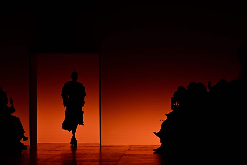 A model walks the runway during the Bottega Veneta collection show at the Milan Fashion Week Womenswear Autumn/Winter 2024-2025 on 24 February, 2024 in Milan.