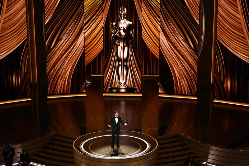 TV host Jimmy Kimmel speaks onstage during the 96th Annual Academy Awards at the Dolby Theatre in Hollywood, California on 10 March, 2024.