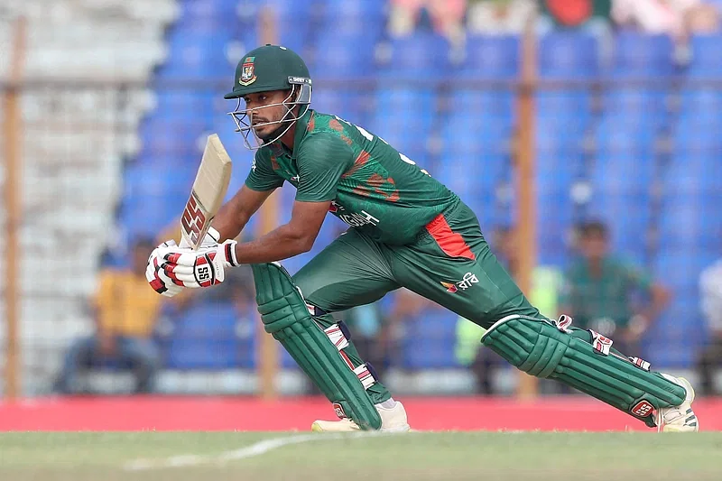 Bangladesh opener Tanzid Hossain plays a shot