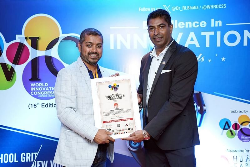 Rabbithole managing director Ziauddin Adil, also the honorary consul of the Democratic Republic of Congo, receives the award on behalf of Content Matters