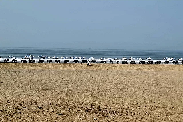 Cox's Bazar sea beach lies vacant. Sunday afternoon at the Kolatoli Point