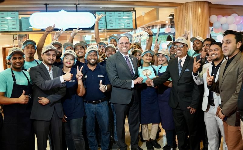 US Ambassador to Bangladesh, Peter Haas at the opining of Cinnabon.