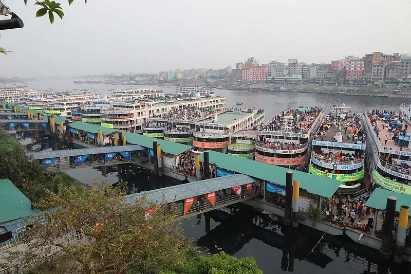 Sadarghat launch terminal in Dhaka