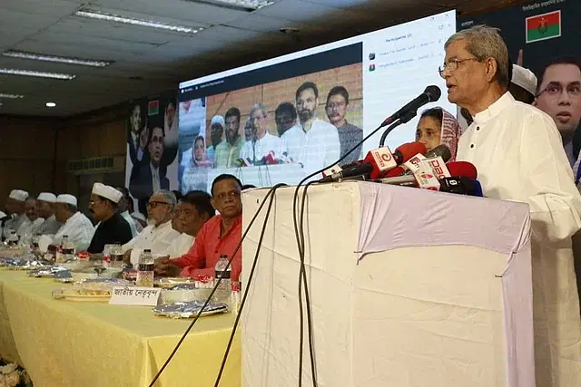 BNP secretary general Mirza Fakhrul Islam Alamgir addressing an iftar gathering