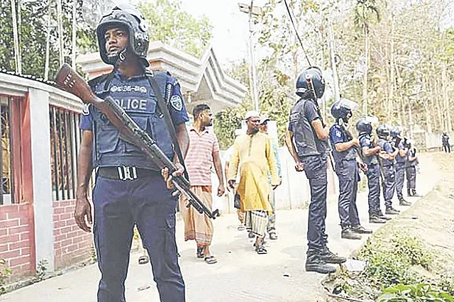 Police patrol after KNF attack in Thanchi