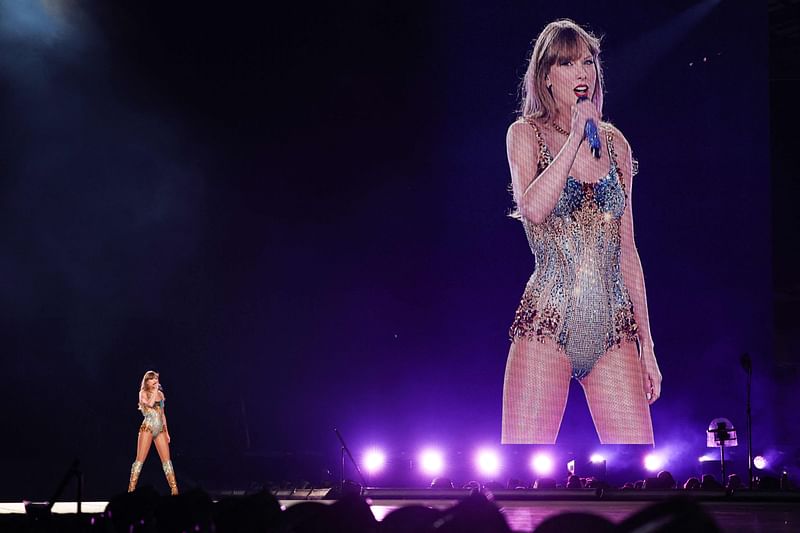 US singer Taylor Swift performs on stage during a concert as part of her Eras World Tour in Sydney on February 23, 2024