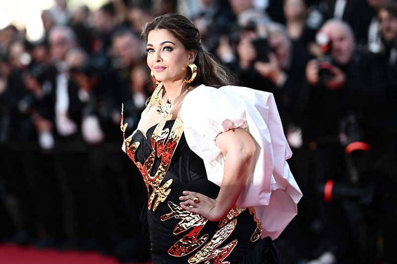 Indian actress Aishwarya Rai Bachchan arrives for the screening of the film 'Megalopolis' at the 77th edition of the Cannes Film Festival in Cannes, southern France, on 16 May, 2024.