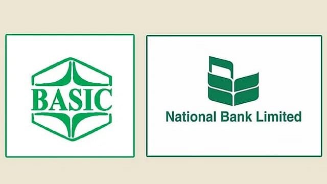 Logos of BASIC Bank and National Bank