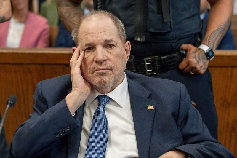 Former film producer Harvey Weinstein arrives at at Manhattan Criminal Court in New York on 1 May, 2024, for a preliminary hearing after his rape conviction was overturned. New York's highest court on 25 April, 2024, overturned Weinstein's 2020 conviction on sex crime charges.