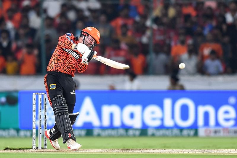 Sunrisers Hyderabad’s Travis Head plays a shot during the Indian Premier League (IPL) Twenty20 cricket match between Sunrisers Hyderabad and Lucknow Super Giants at the Rajiv Gandhi International Stadium in Hyderabad on 8 May, 2024