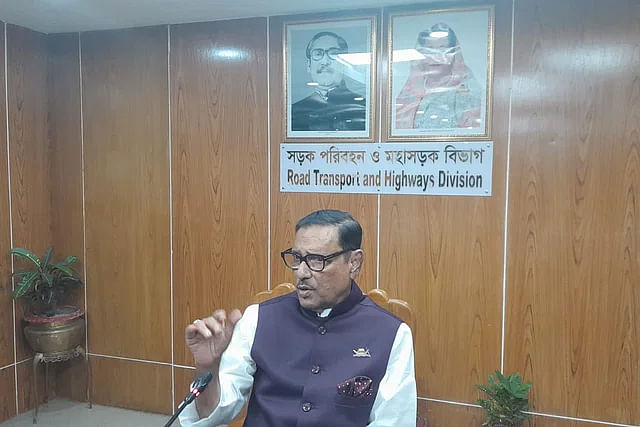 Awami League general secretary Obaidul Quader speaks to journalists at the secretariat on 14 May, 2024.