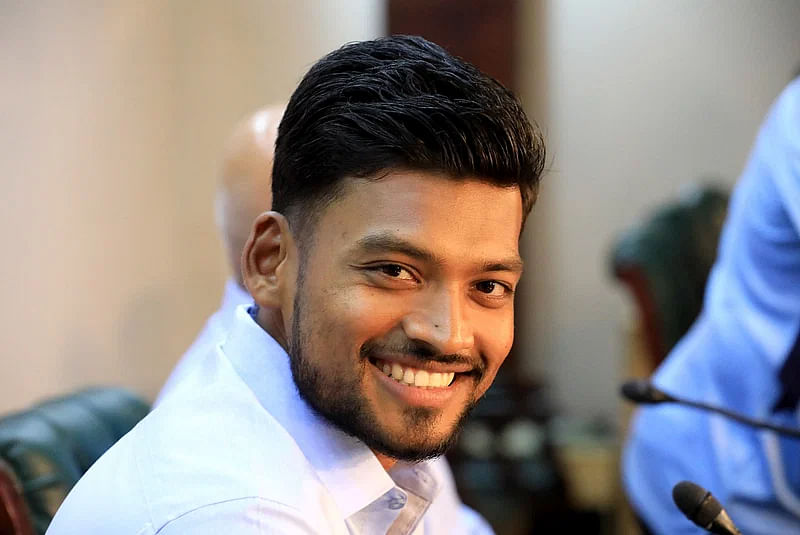 Bangladesh skipper Najmul Hossain Shanto reacts during a media conference at Mirpur stadium on 15 May 2024