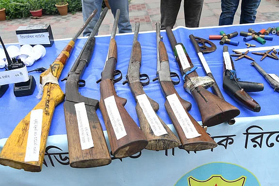 The police recover arms from hills in Bandarban