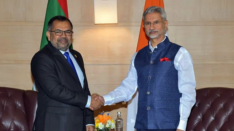 External Affairs Minister S Jaishankar meets with Maldives Foreign Minister Moosa Zameer, in New Delhi on 9 May, 2024