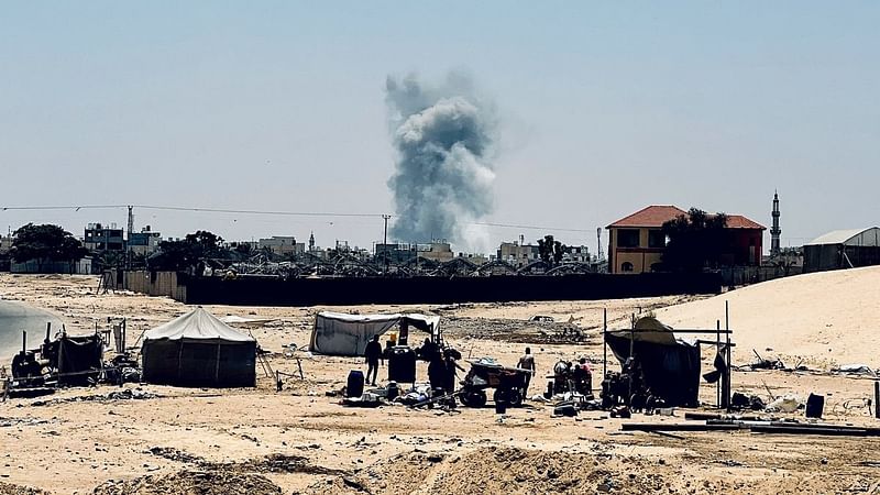 Smoke rises following Israeli strikes during an Israeli military operation, amid the ongoing conflict between Israel and Hamas, in Rafah, southern Gaza Strip, on 3 June, 2024