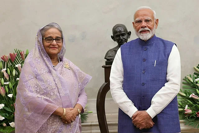 Bangladesh prime minister Sheikh Hasina and Indian prime minister Narendra Modi