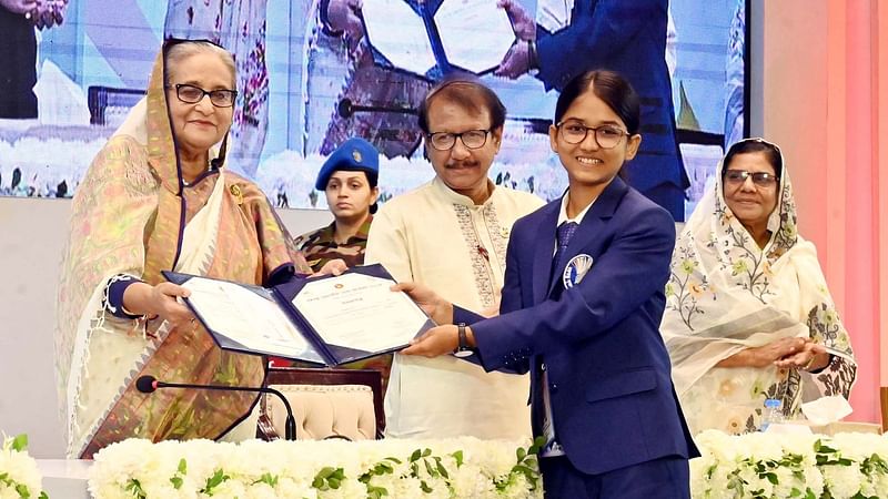 Prime minister Sheikh Hasina inaugurates stipend and tuition fee distribution among insolvent meritorious students from secondary to graduate (pass) and its equivalent level under the Prime Minister's Education Assistance Trust (PMEAT) on 24 June, 2024..